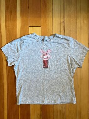 Abercrombie & Fitch Diet Coke Coquette Graphic Gray Short Sleeve Tee Size Small